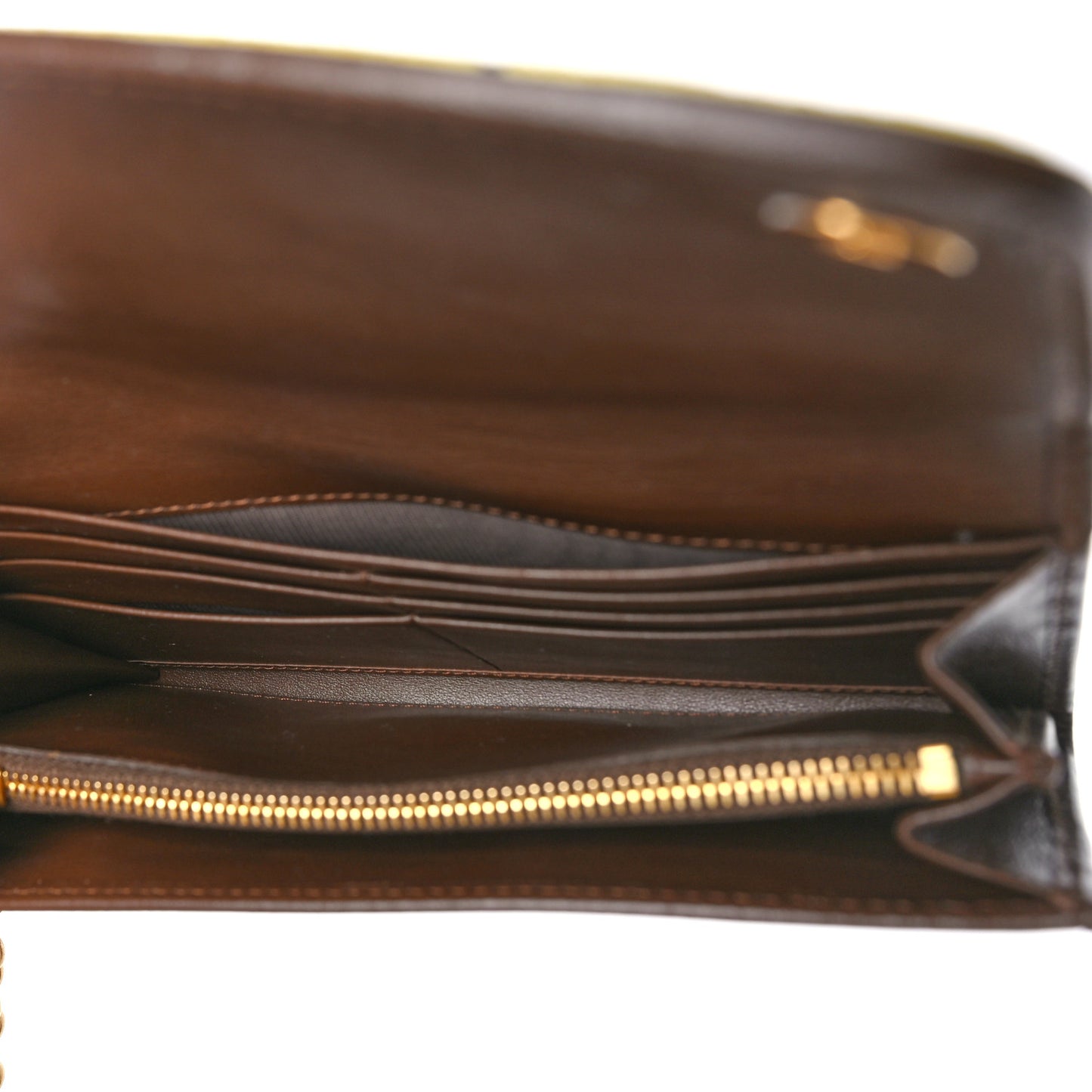 Velluto Ricamo Cahier Wristlet Flap Wallet Cammello