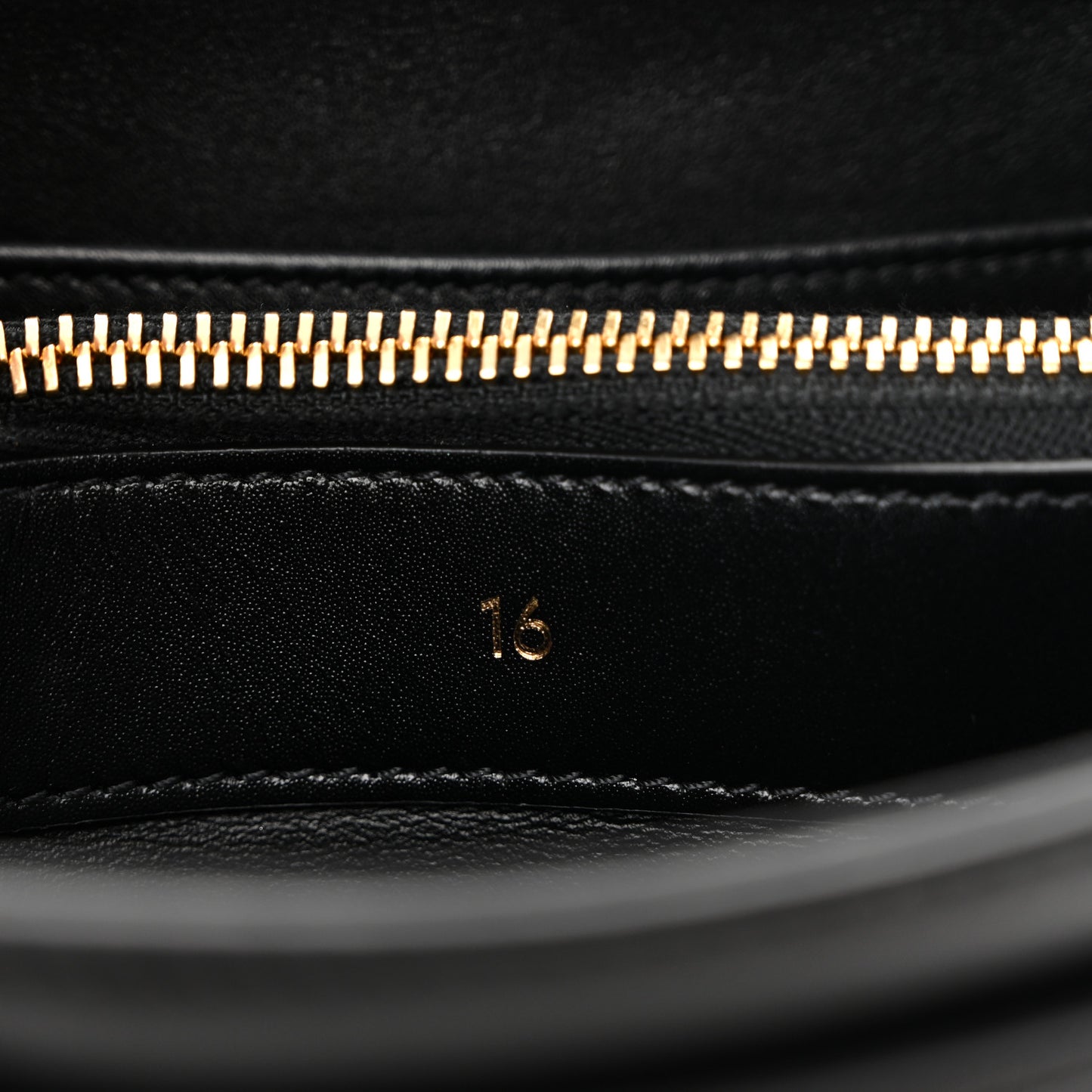 Satinated Calfskin Mini 16 Top Handle Bag Black
