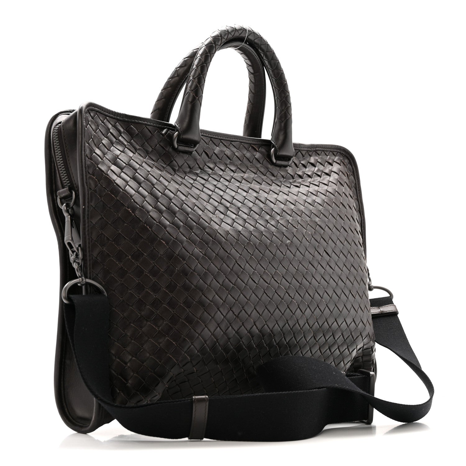 Bottega Veneta Calfskin Leggero Intrecciato Briefcase Ebano 3 of 15