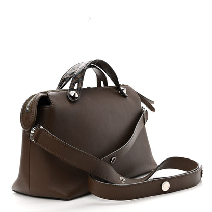Fendi Vitello Dolce Bi-Color FF 1974 Embossed Medium By The Way Boston Bag Maya Black 3 of 13