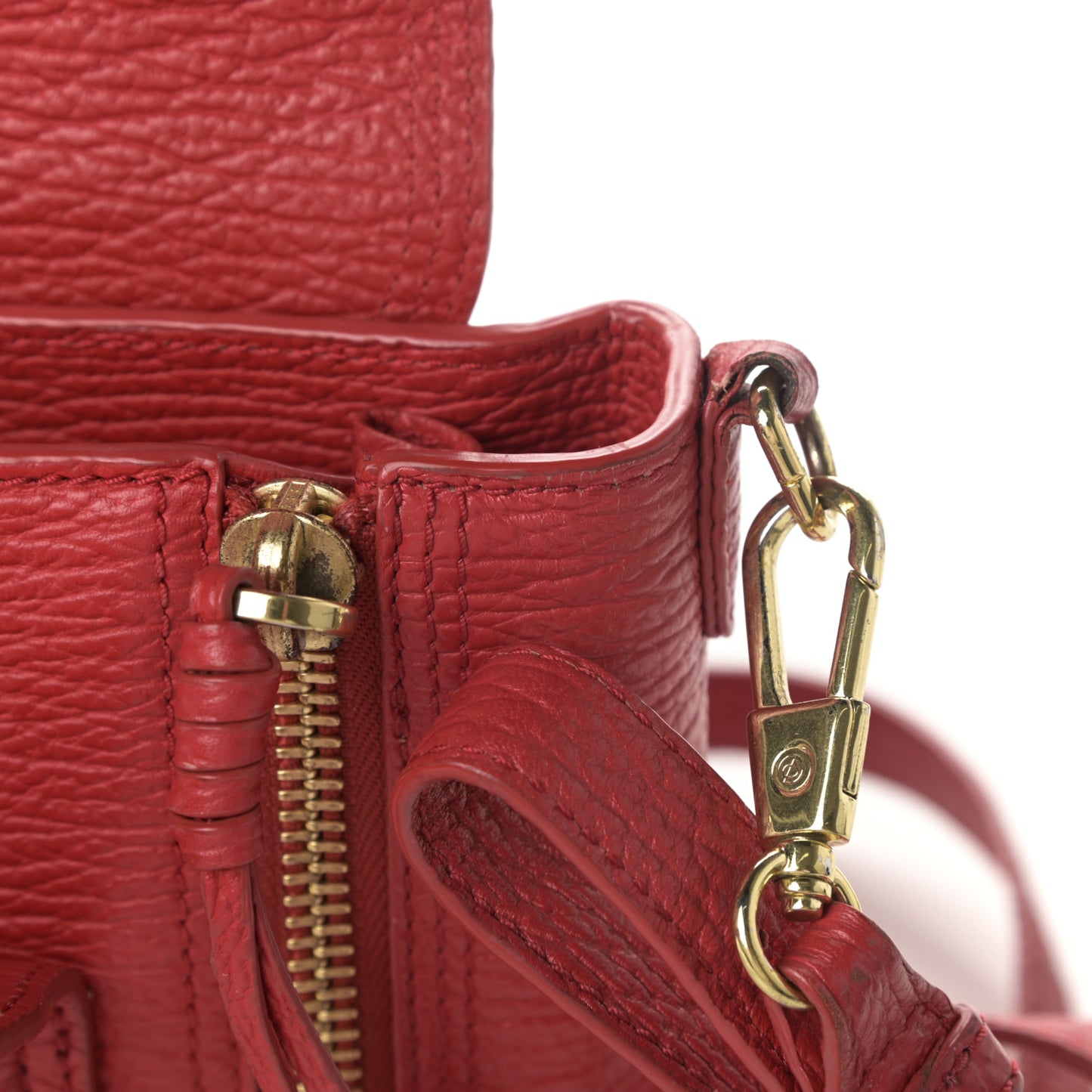 Textured Calfskin Mini Pashli Satchel Red