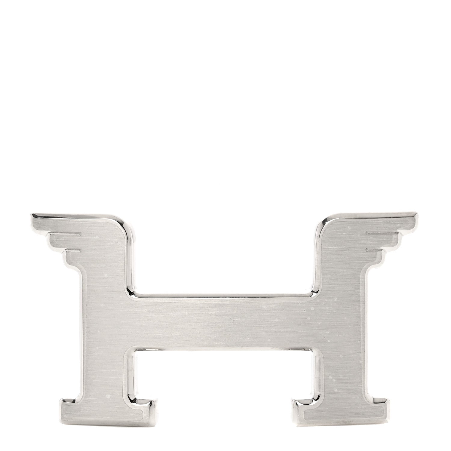 Hermes Brushed Palladium 32mm Pegase H Belt Buckle 1 of 4