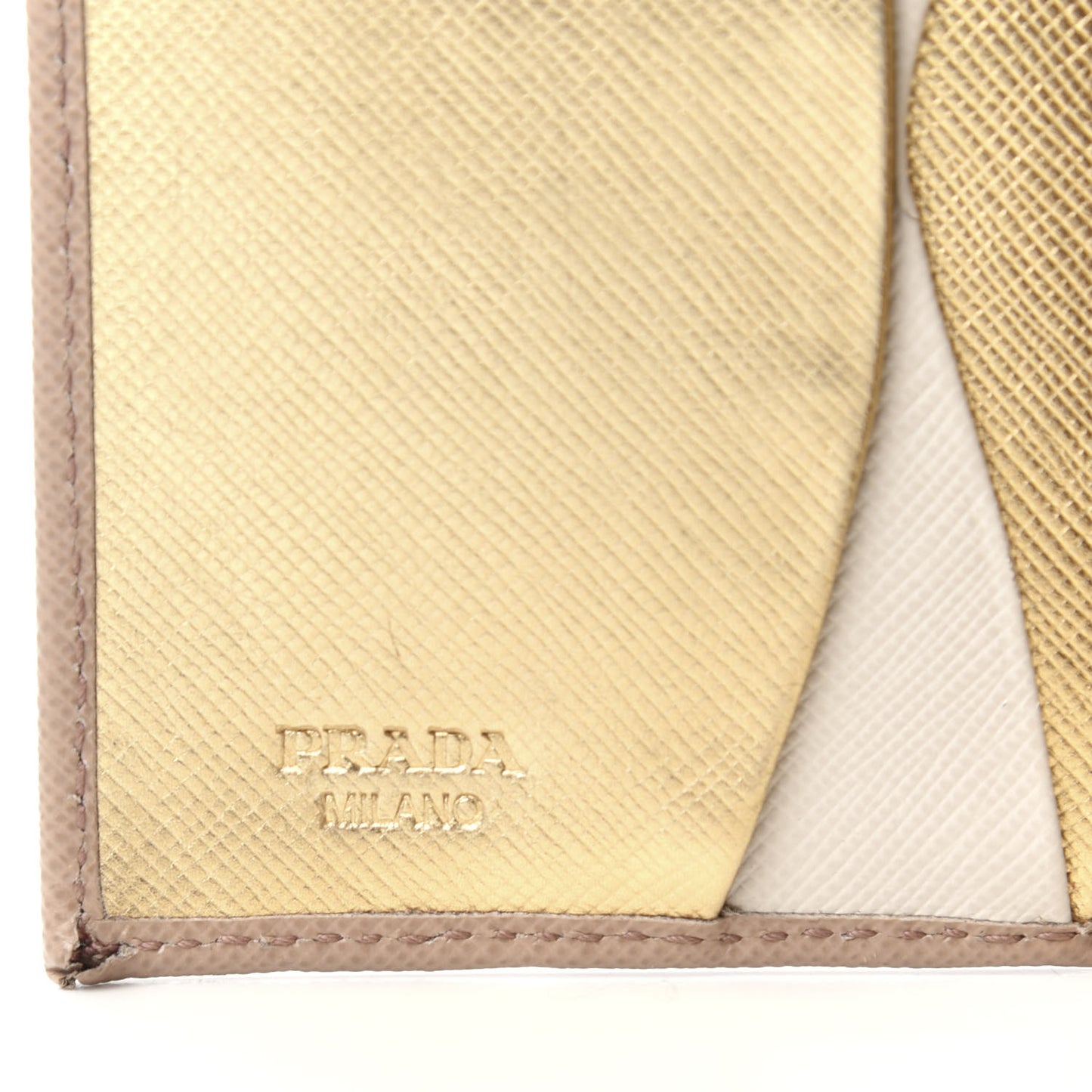 Saffiano French Flap Compact Wallet Cammeo