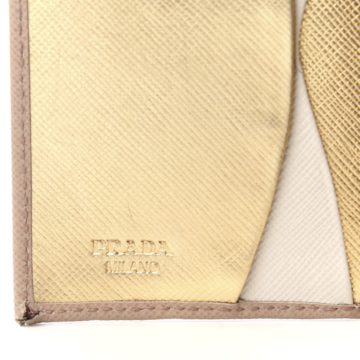 Prada Saffiano French Flap Compact Wallet Cammeo 7 of 11