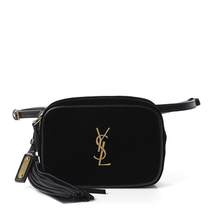 Saint Laurent Velour Matelasse Monogram Lou Belt Bag Black 1 of 9