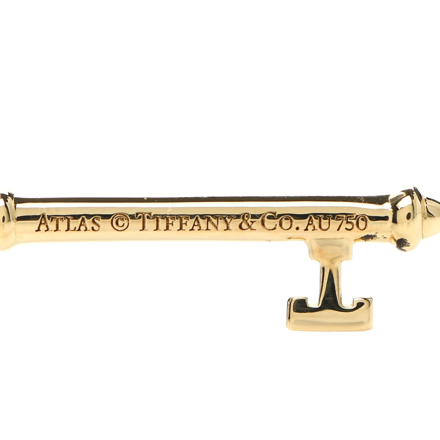 Tiffany 18K Yellow Gold Diamond Atlas Key Pendant 3 of 4