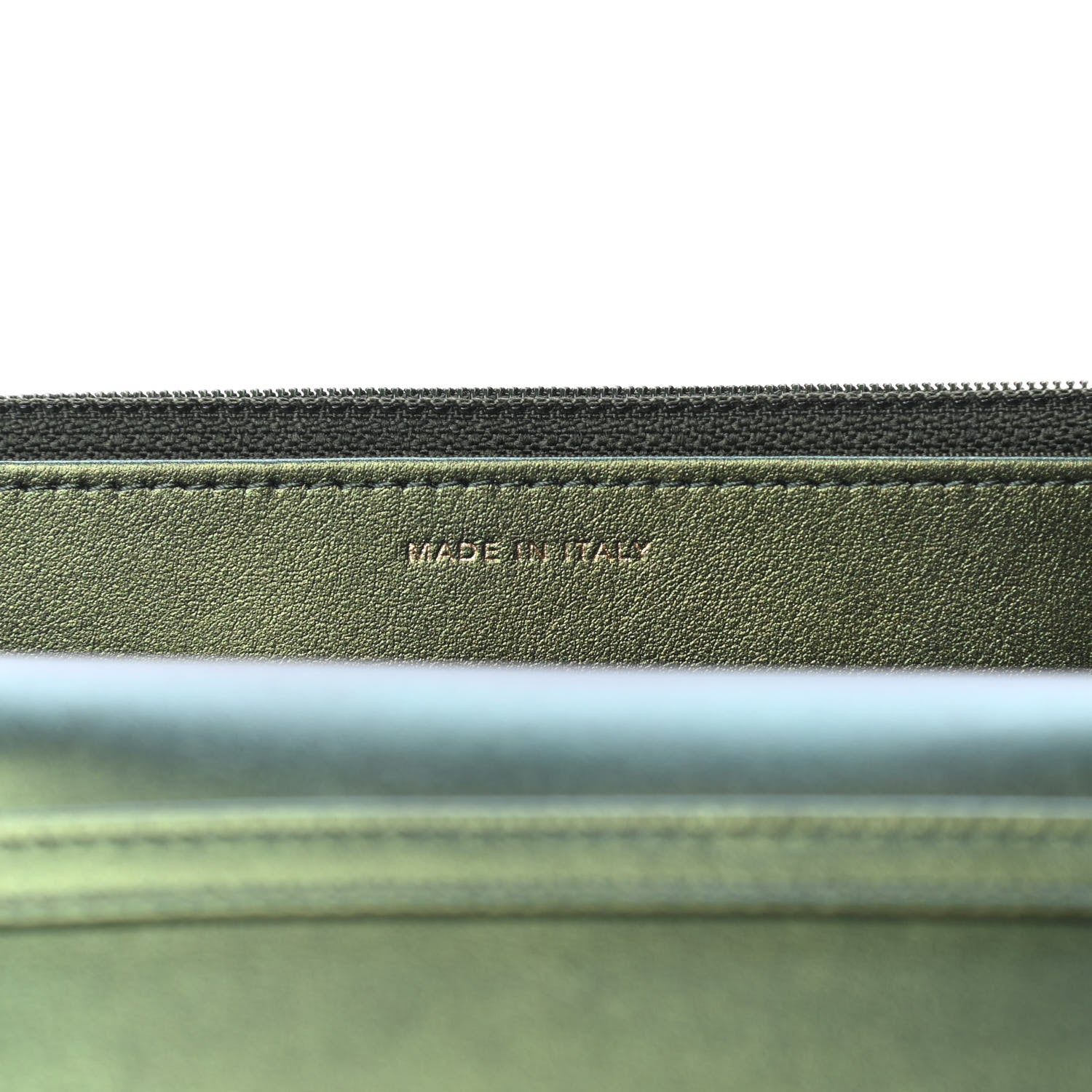 Chanel Metallic Aged Calfskin Quilted 2.55 Reissue Wallet on Chain WOC Green 7 of 11
