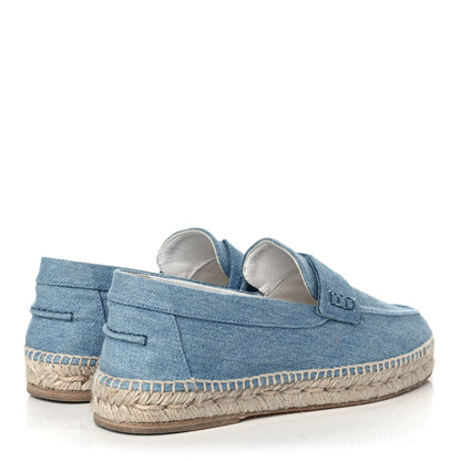Hermes Denim Canvas Womens Trip Espadrilles 37 Bleu Clair 4 of 8