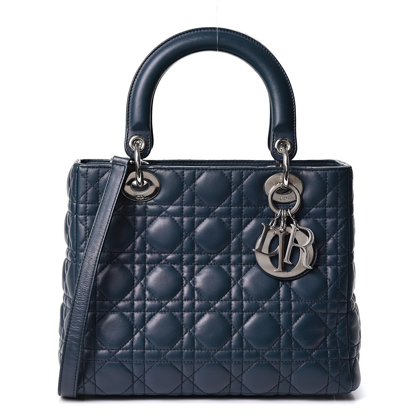 Lambskin Cannage Medium Lady Dior Navy