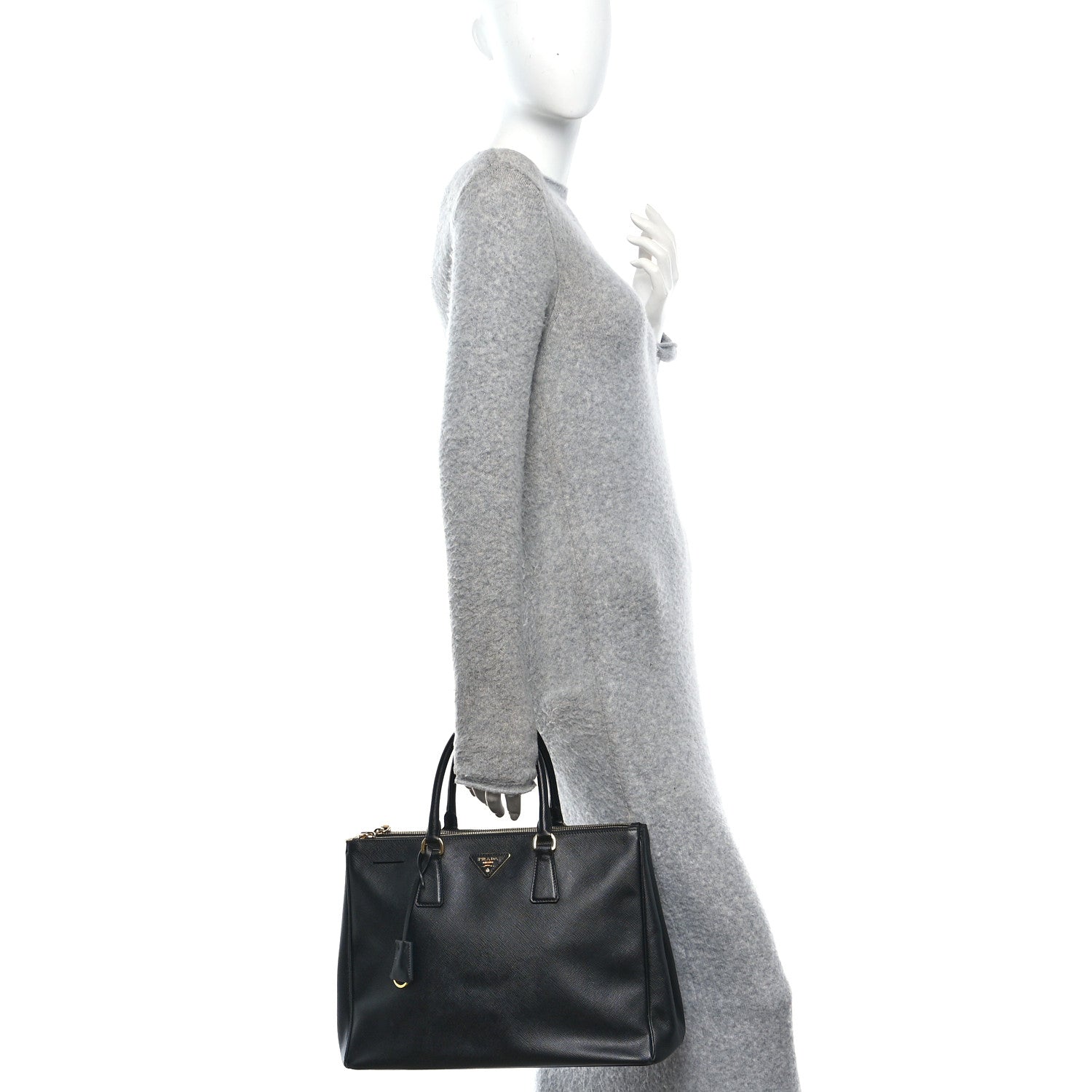 Prada Saffiano Large Galleria Double Zip Tote Black 2 of 13
