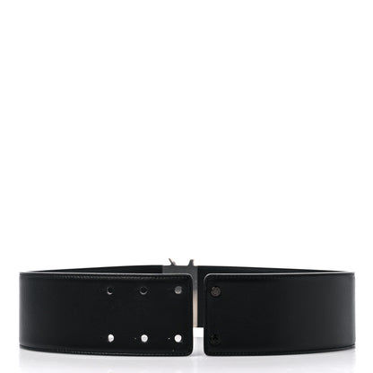Saint Laurent Calfskin Crystal Monogram Belt 70 28 Black 2 of 6