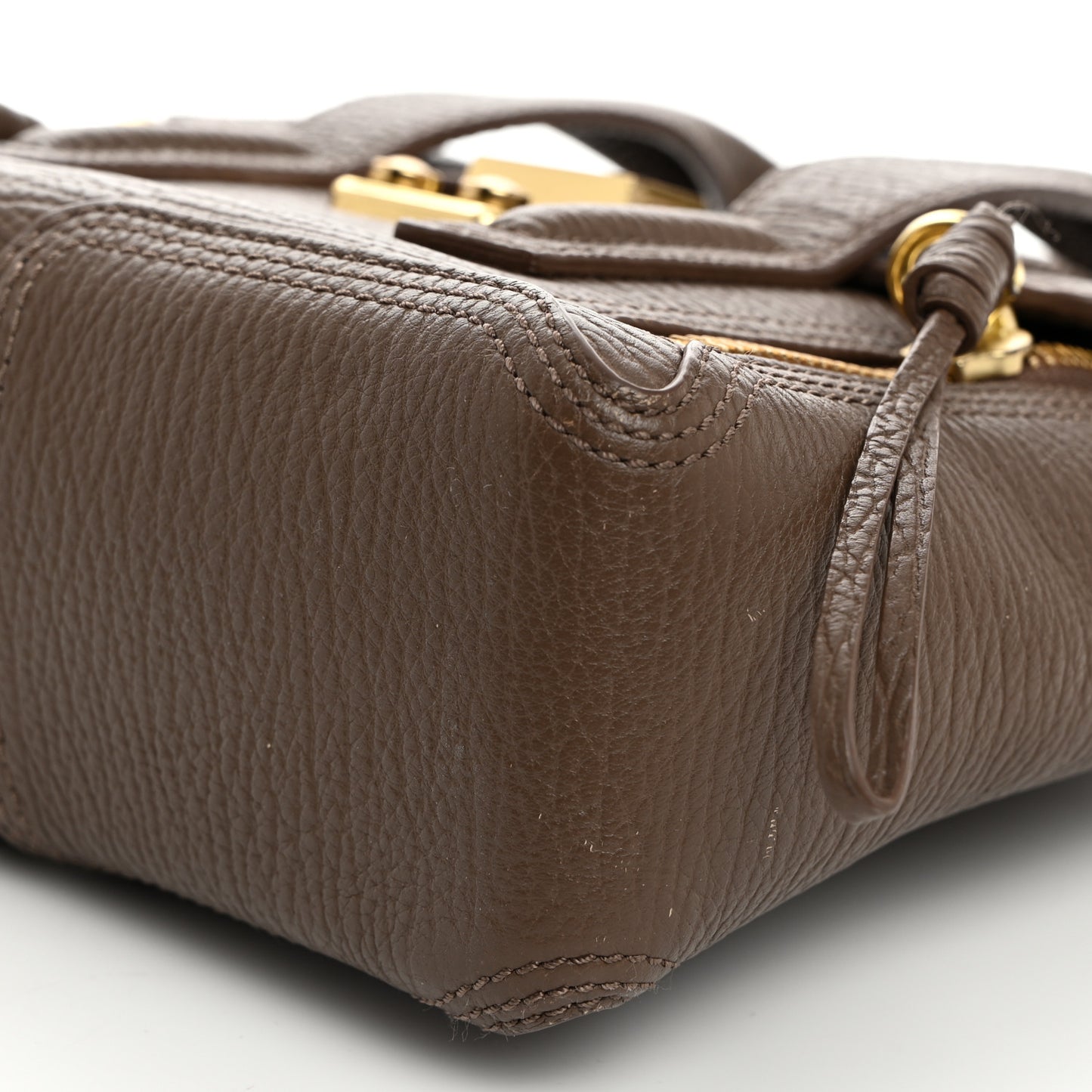 Textured Calfskin Mini Pashli Satchel Taupe