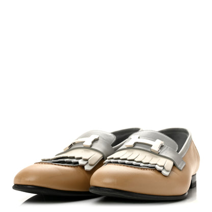 Hermes Goatskin Womens Royal Loafers 38 Beige Albinos 4 of 10