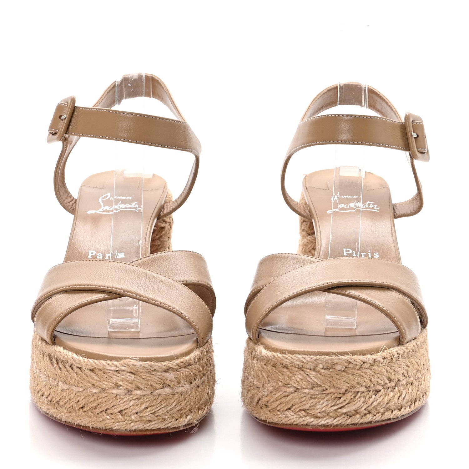 Christian Louboutin CHRISTIAN LOUBOUTIN Nappa Calakala 70 Platform Sandals 40 Toffee 2 of 8