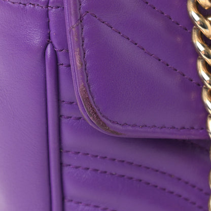 Gucci Calfskin Matelasse Small GG Marmont Shoulder Bag Shine Purple 13 of 17