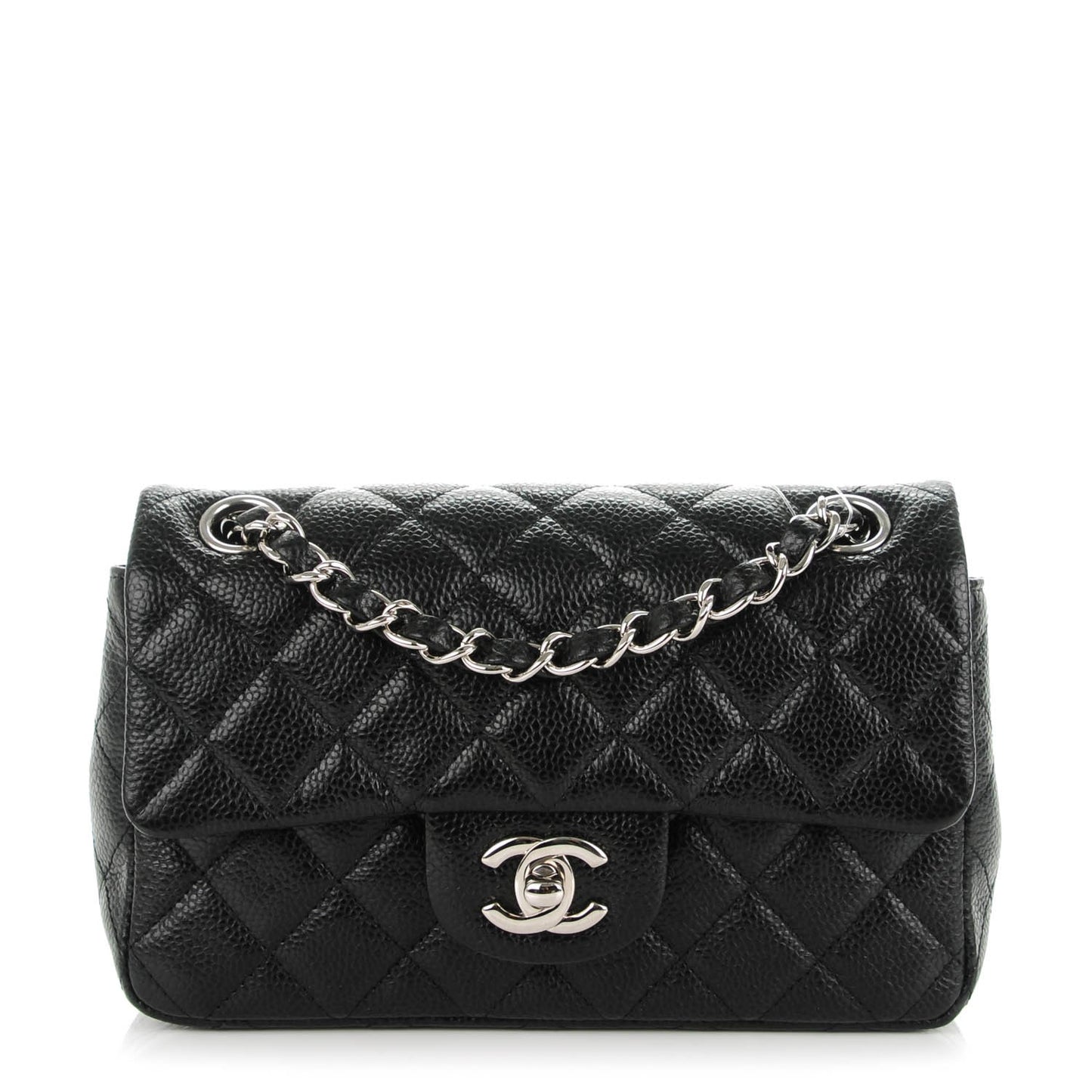 Caviar Quilted Mini Rectangular Flap Black