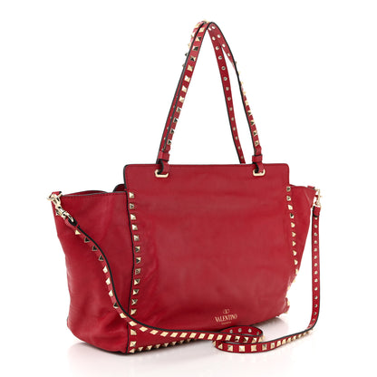 Valentino Garavani Vitello Medium Rockstud Tote Rosso Valentino 3 of 11