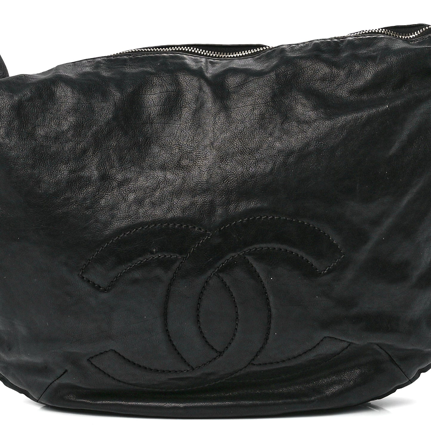 Calfskin Modern Chain Hobo Black