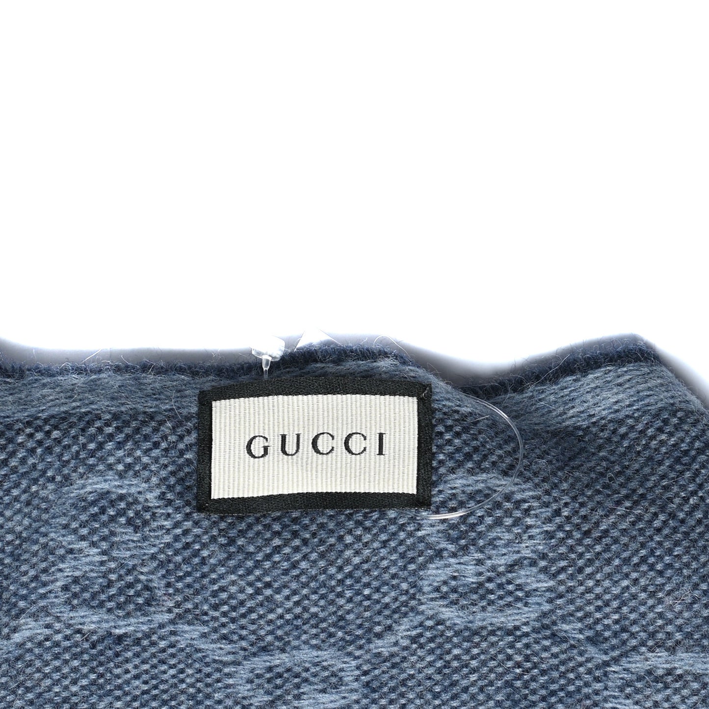 Wool Alpaca Monogram Web New Nikky Scarf Midnight Blue