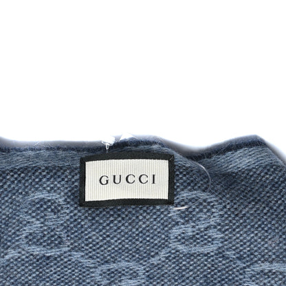 Gucci Wool Alpaca Monogram Web New Nikky Scarf Midnight Blue 3 of 4