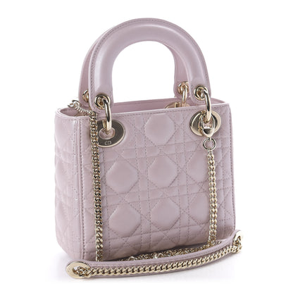 Christian Dior Metallic Lambskin Cannage Mini Lady Dior Lotus 4 of 11