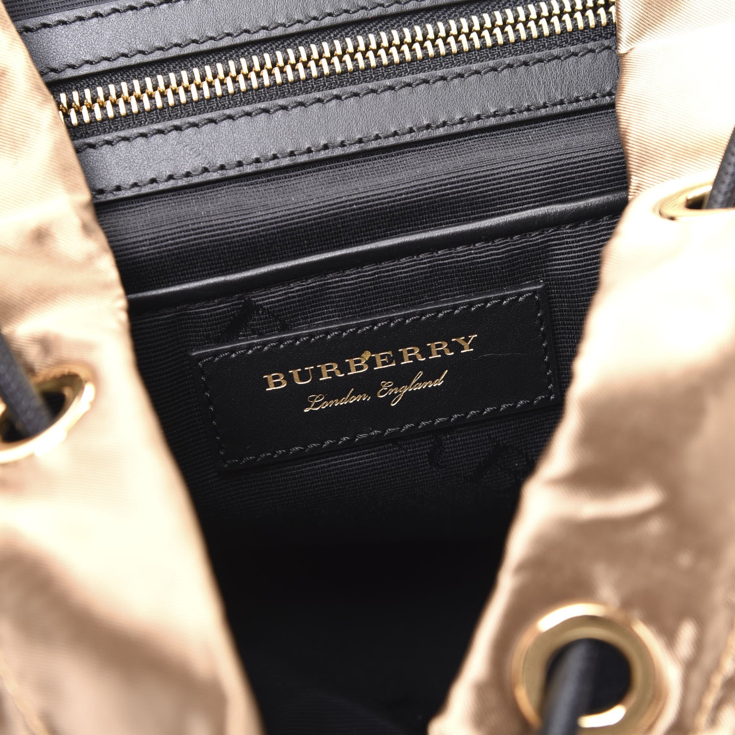 Burberry Metallic Satin Nylon Medium Rucksack Backpack Gold 7 of 8