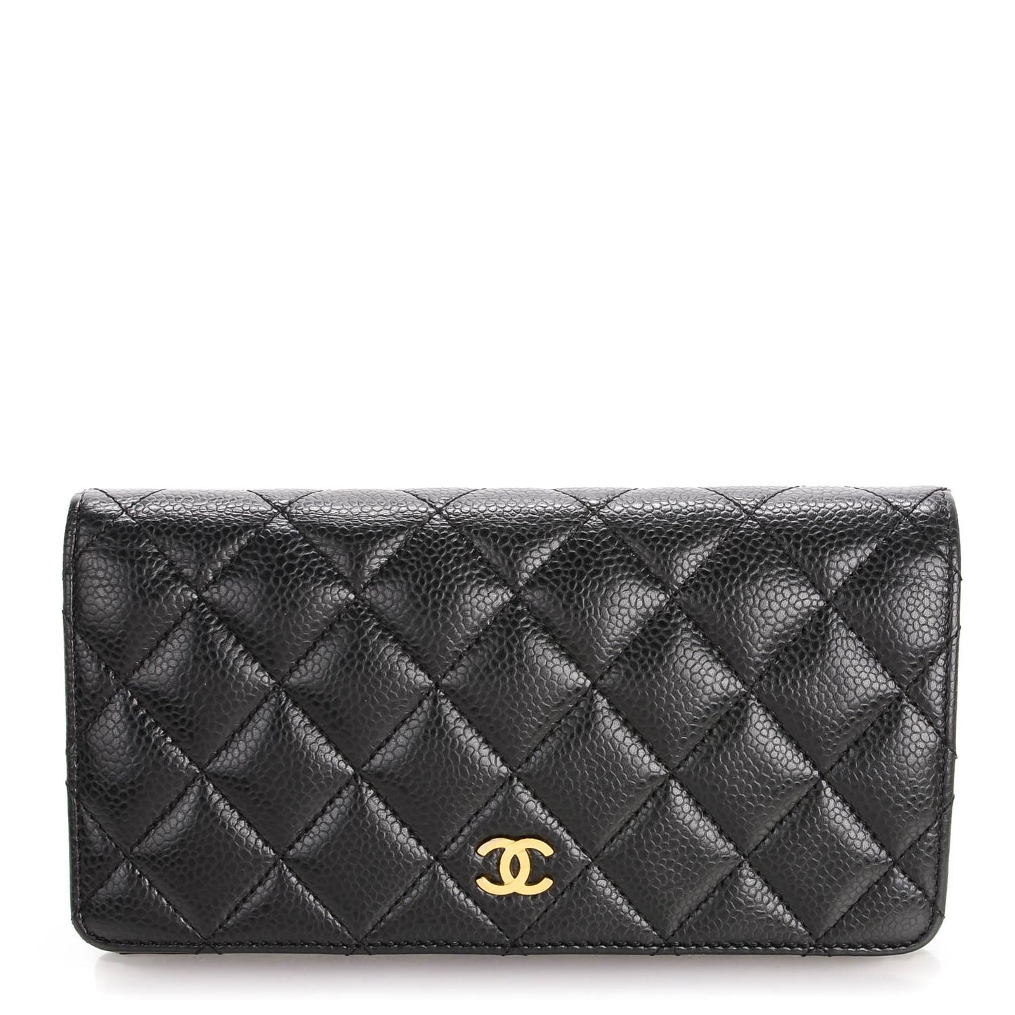 Caviar Quilted Yen Wallet Black
