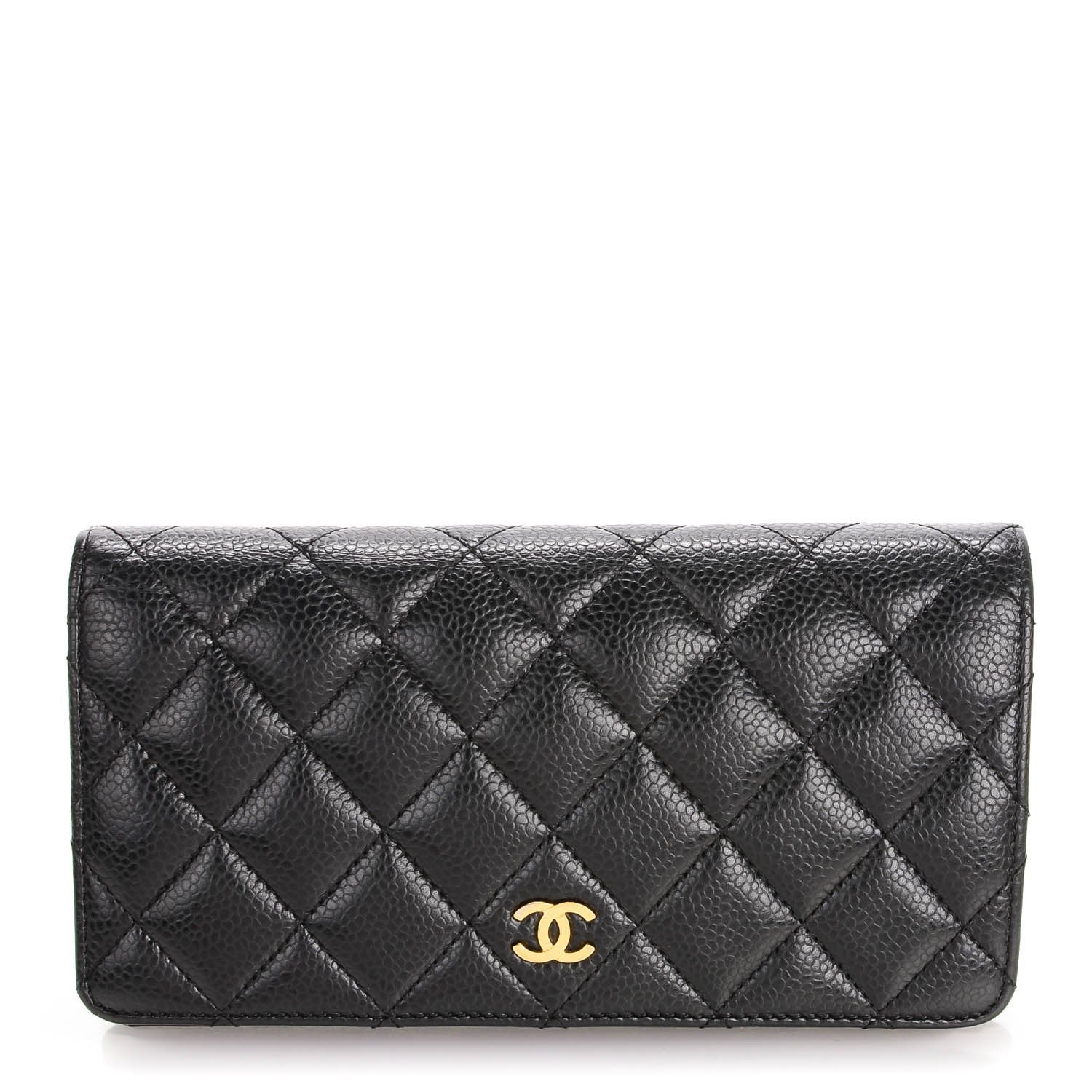 Chanel Caviar Quilted Yen Wallet Black 1 of 8