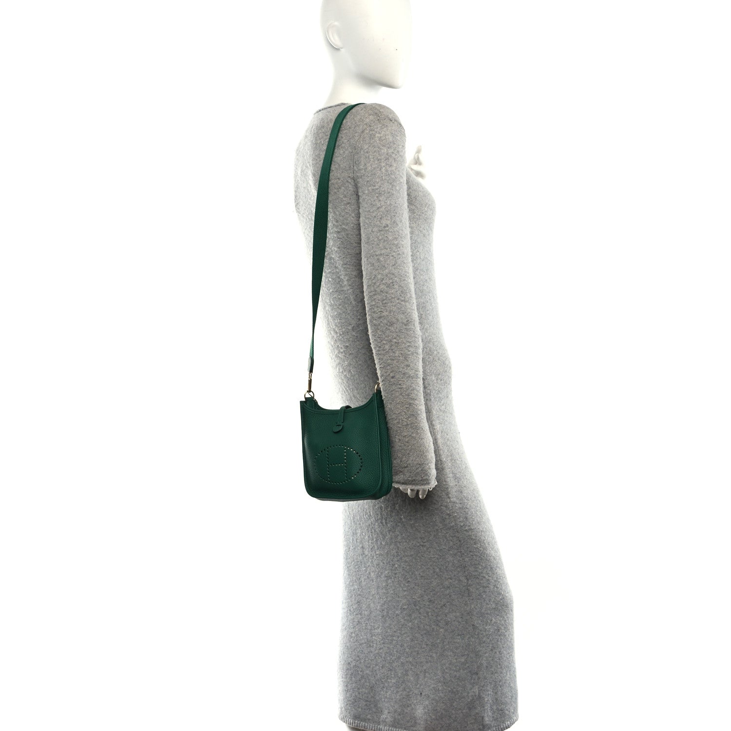 Hermes Taurillon Clemence Evelyne TPM Vert Vertigo 2 of 11