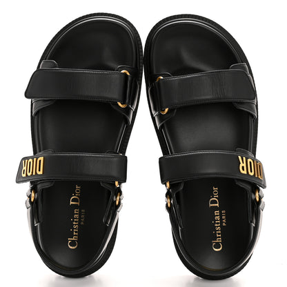 Christian Dior Lambskin Dioract 10mm Sandals 38 Black 2 of 9
