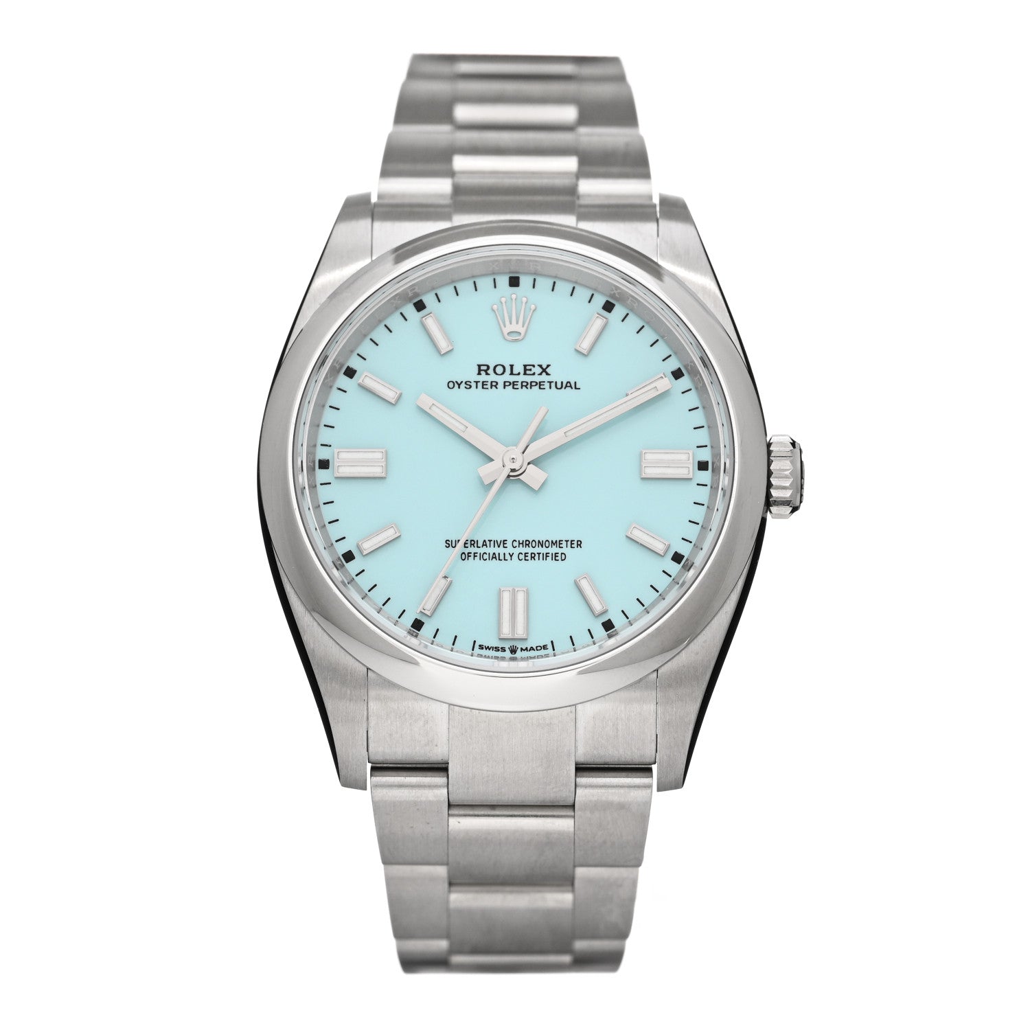 Rolex Stainless Steel 36mm Oyster Perpetual Watch Turquoise 126000 1 of 5