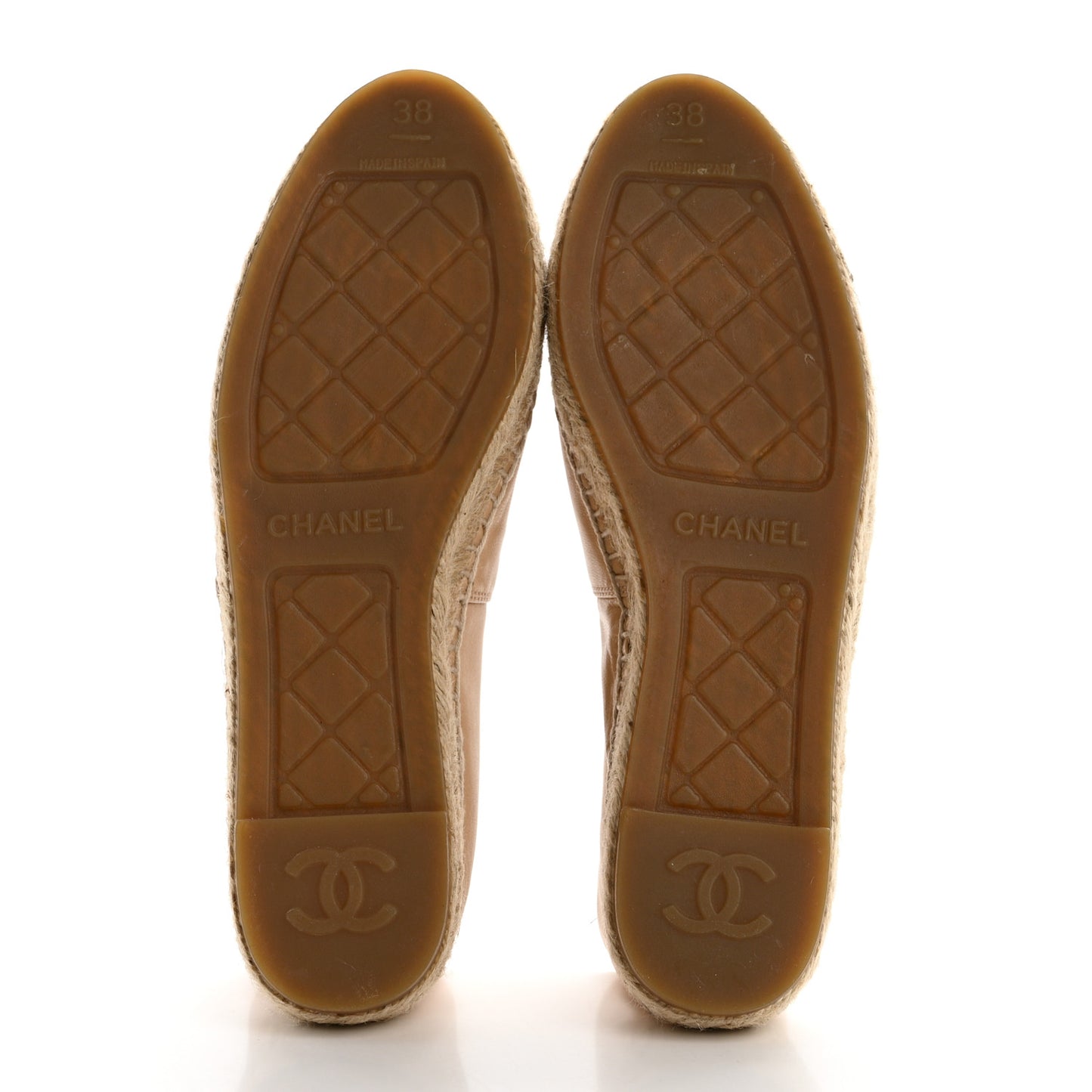 Lambskin CC Espadrilles 38 Beige Black