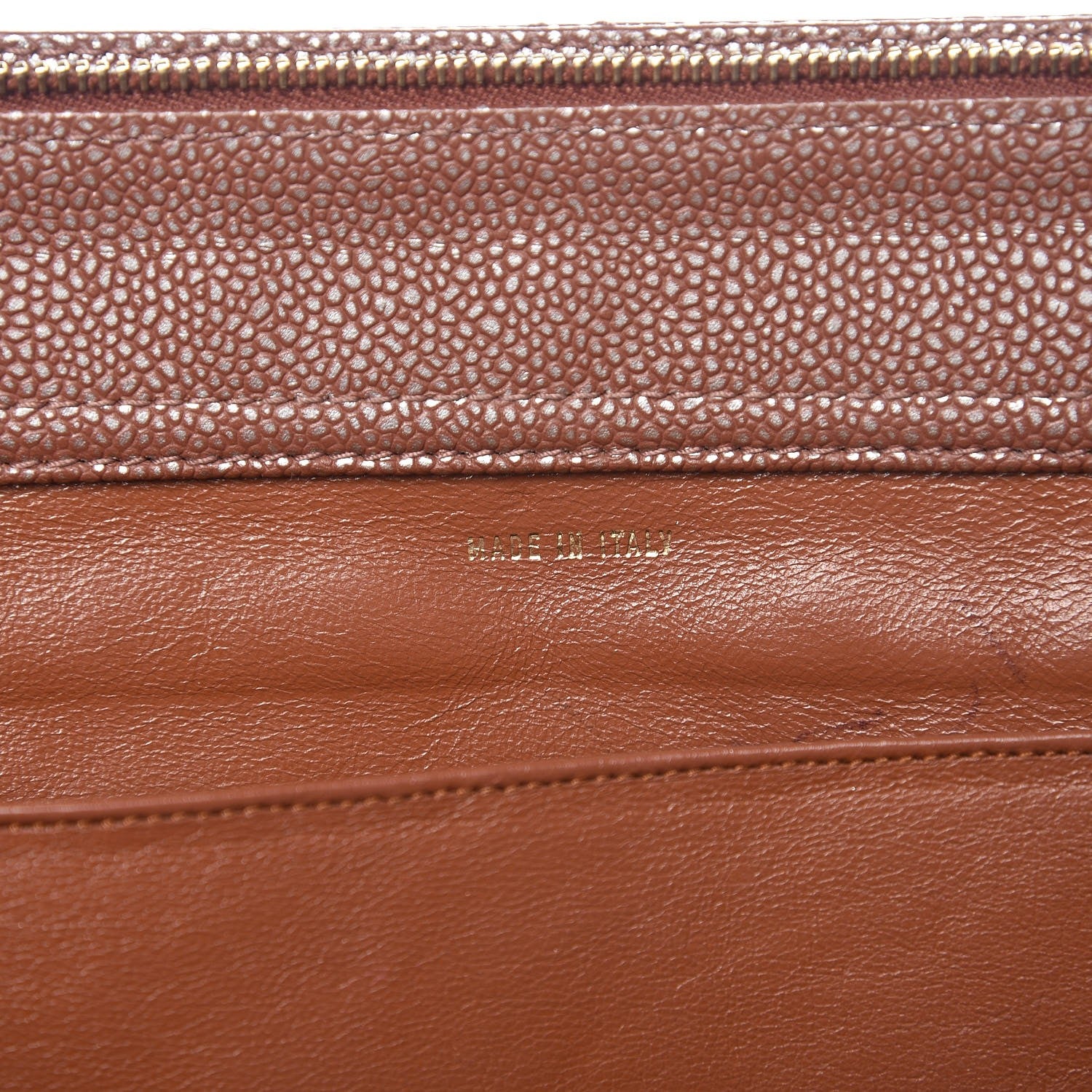 Chanel Metallic Caviar Quilted Shopping Tote Brown 11 of 17