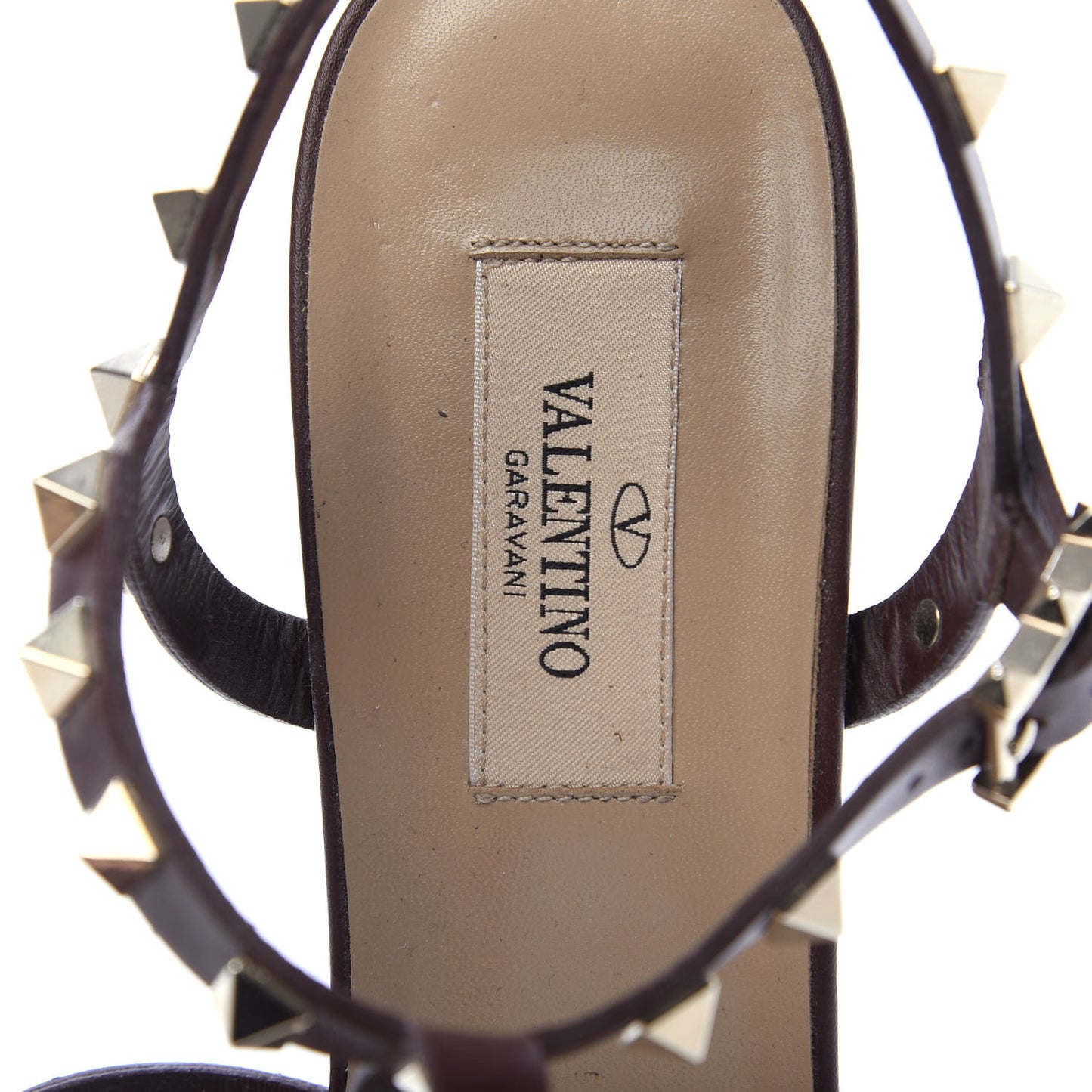 Calfskin Rockstud 60mm City Sandals 40 Light Brown