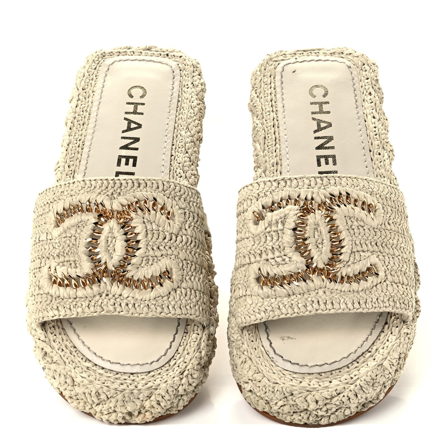 Cord Braided CC Mules 35 Light Beige