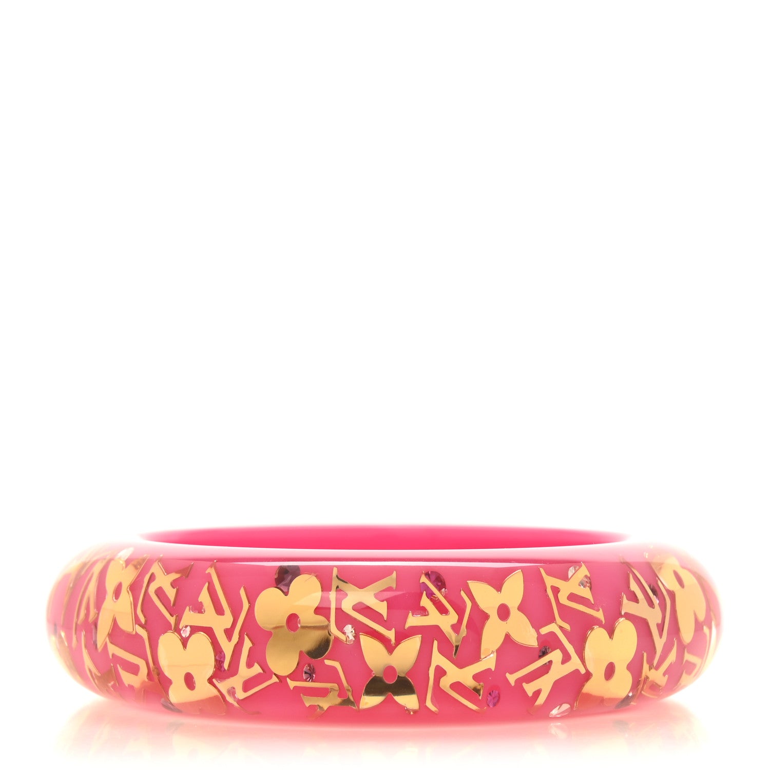 Louis Vuitton Resin Swarovski Medium Inclusion Bracelet GM Rose Pop 3 of 3