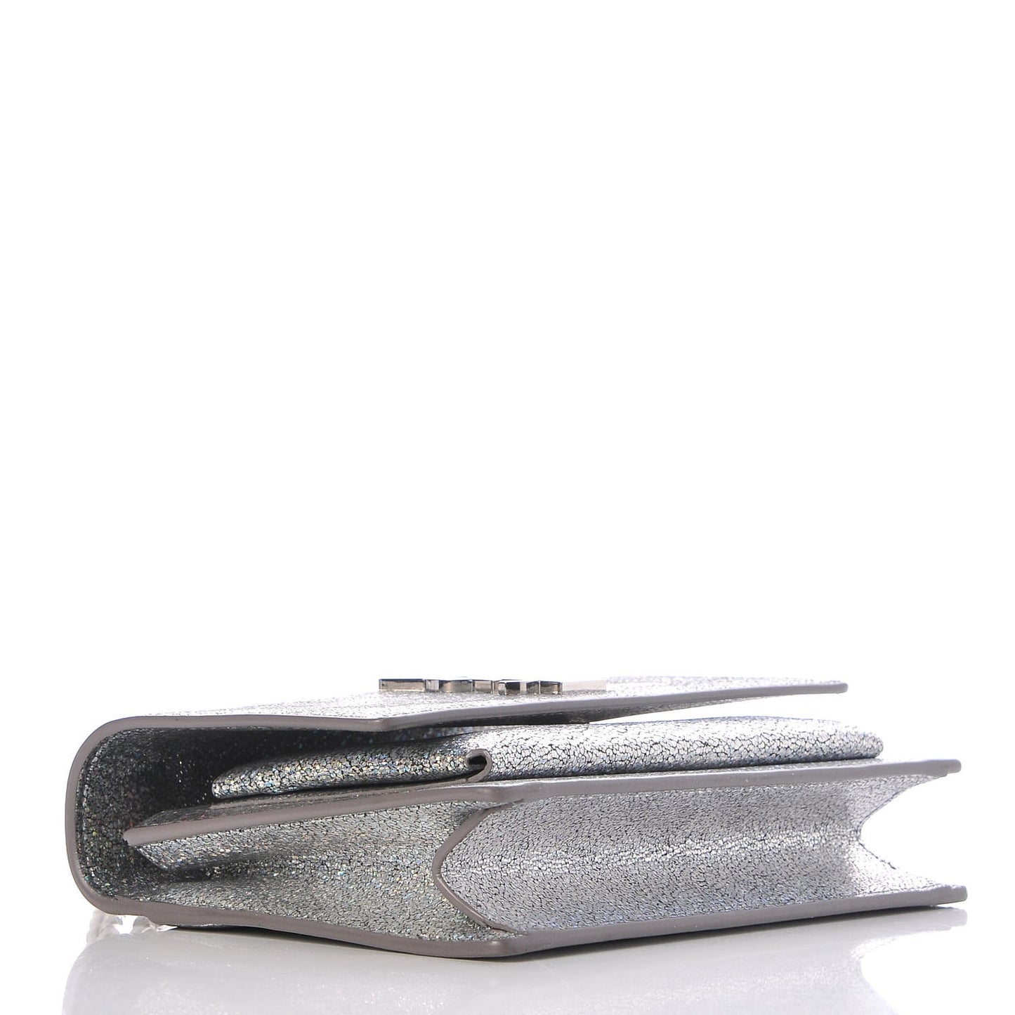 Metallic Crackled Calfskin Monogram Sunset Chain Wallet Star Light