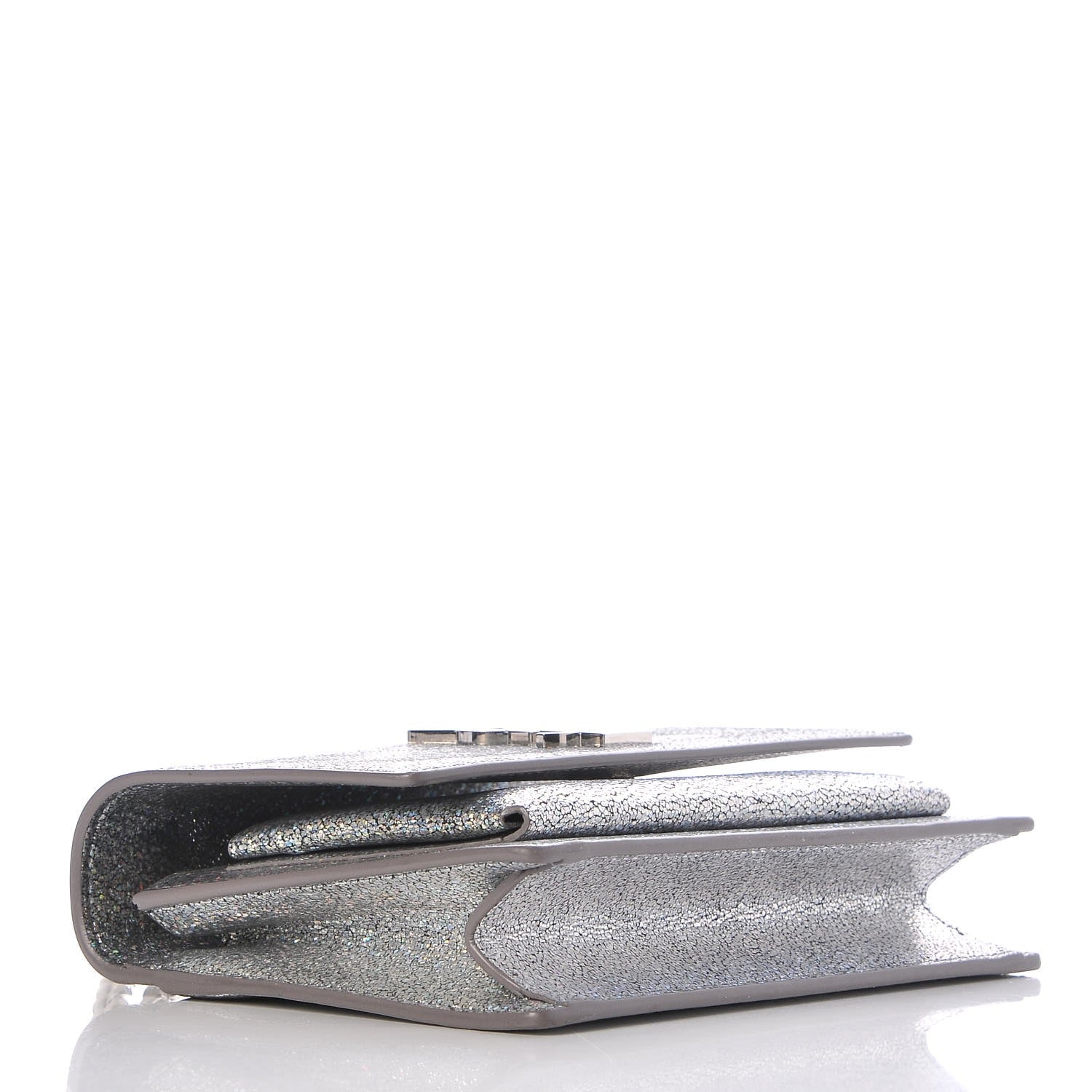 Saint Laurent Metallic Crackled Calfskin Monogram Sunset Chain Wallet Star Light 4 of 15