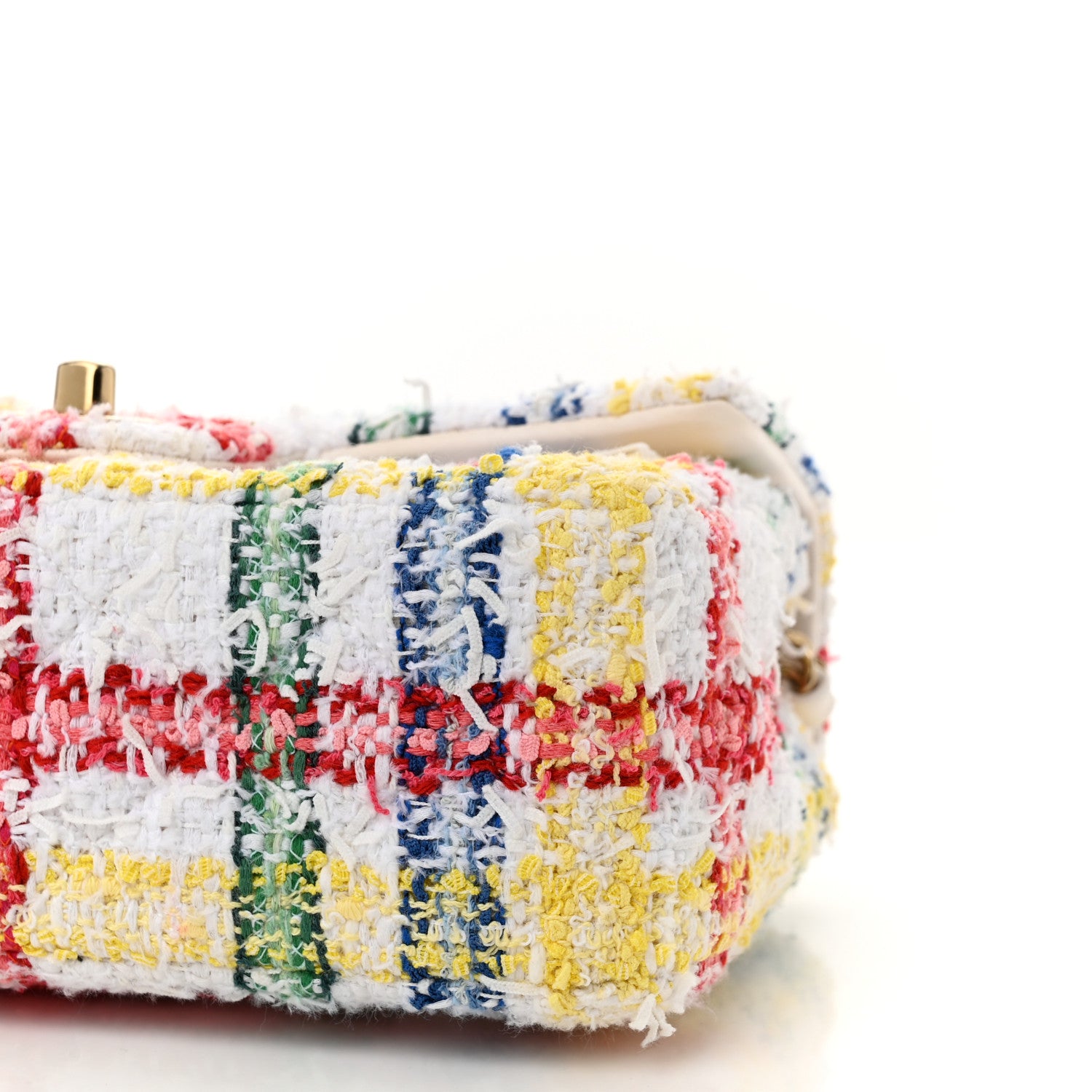 Chanel Tweed Quilted Mini Rectangular Flap White Multicolor 10 of 11