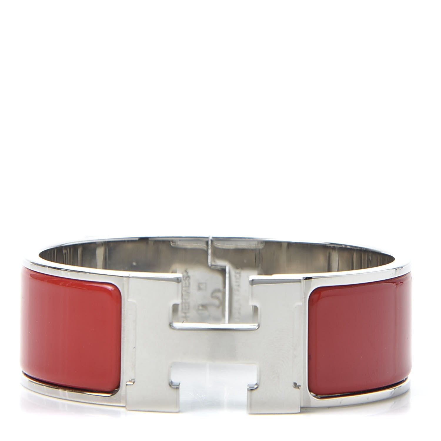 Hermes Enamel Wide Clic Clac H Bracelet PM Red 1 of 3