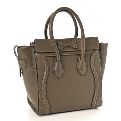 Celine Drummed Calfskin Micro Luggage Souris 3 of 11