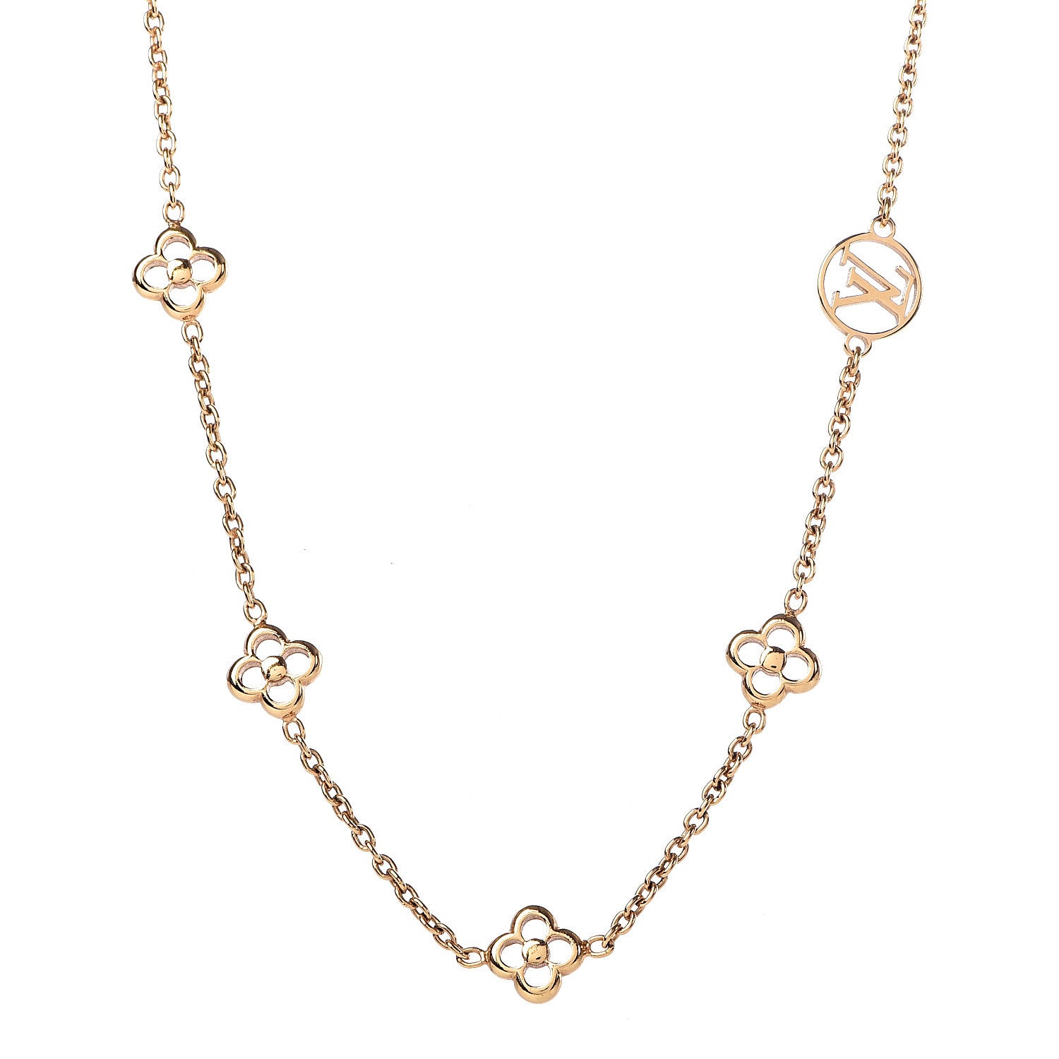 Louis Vuitton Flower Full Necklace Gold 1 of 6