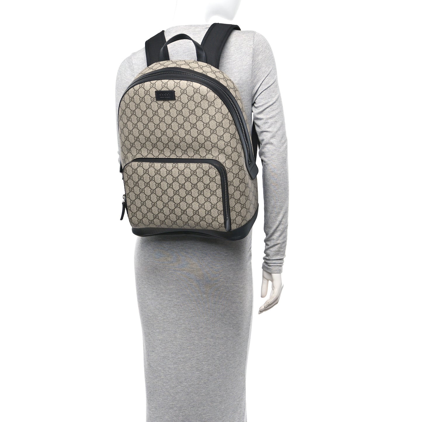 GG Supreme Monogram Medium Backpack Black