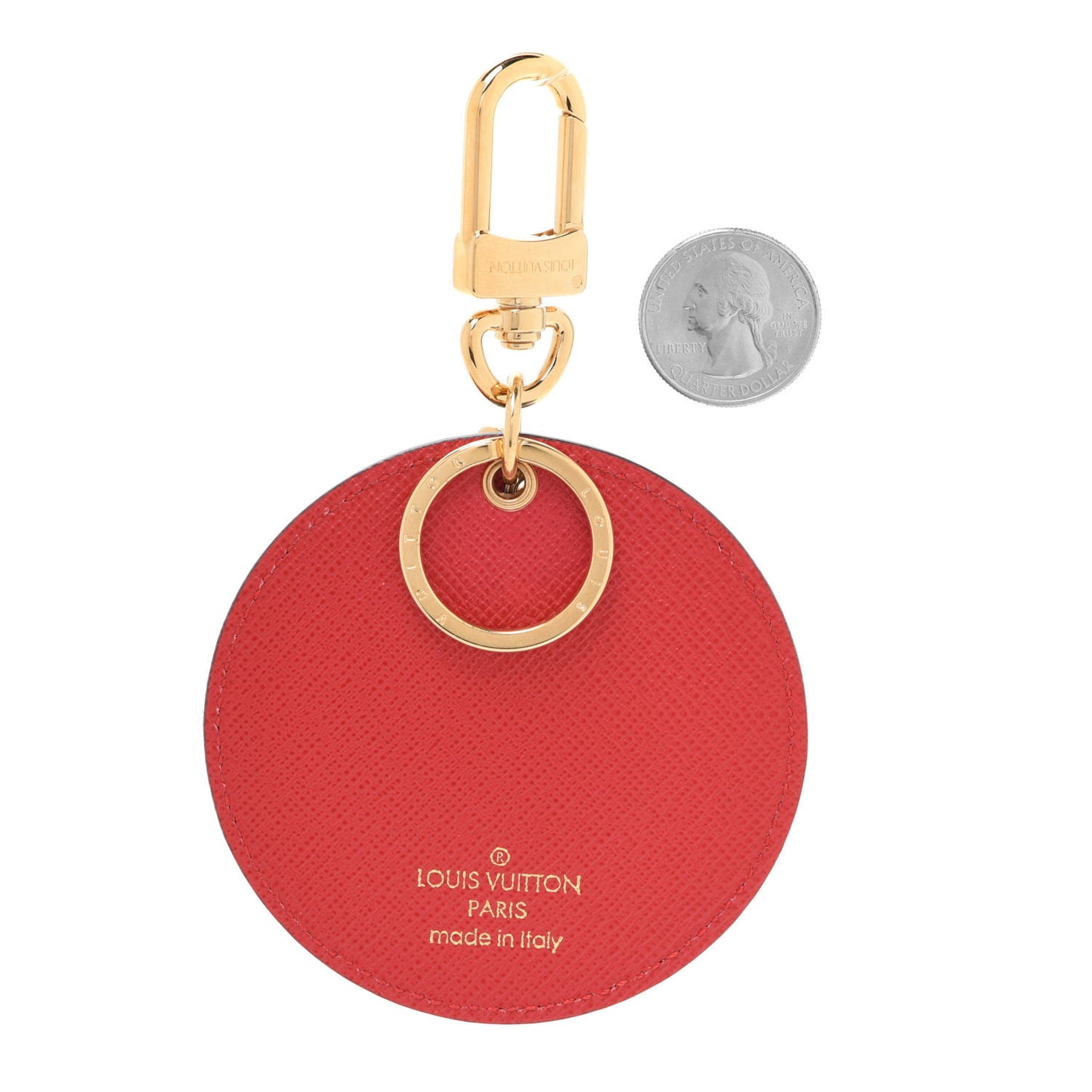 Denim Damier Monogram Patchwork Bag Charm Key Holder