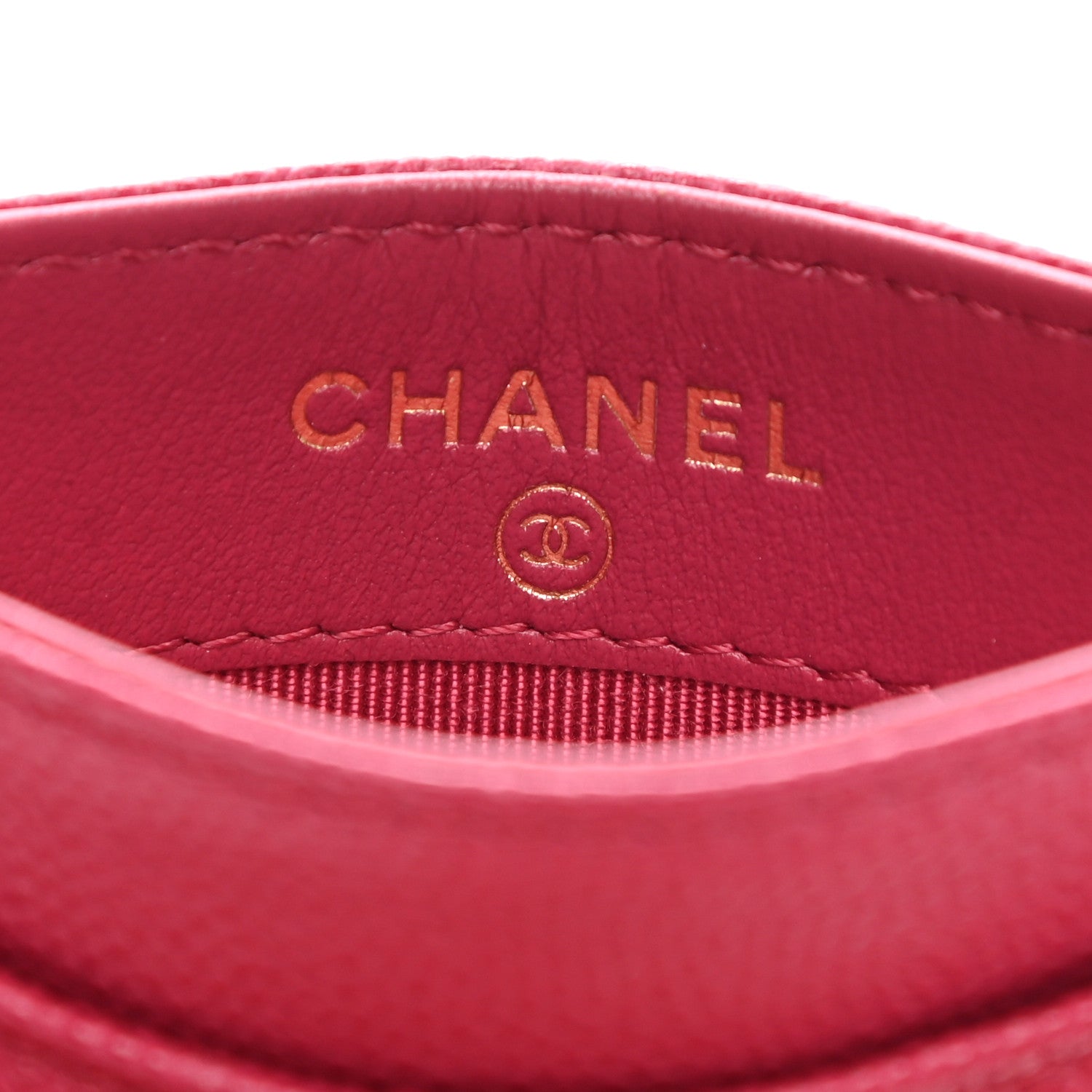 Chanel Caviar Quilted Card Holder Dark Pink 6 of 9