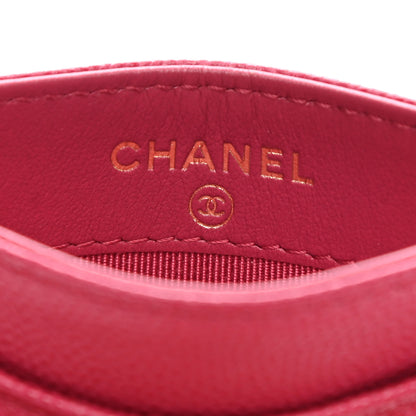 Chanel Caviar Quilted Card Holder Dark Pink 6 of 9