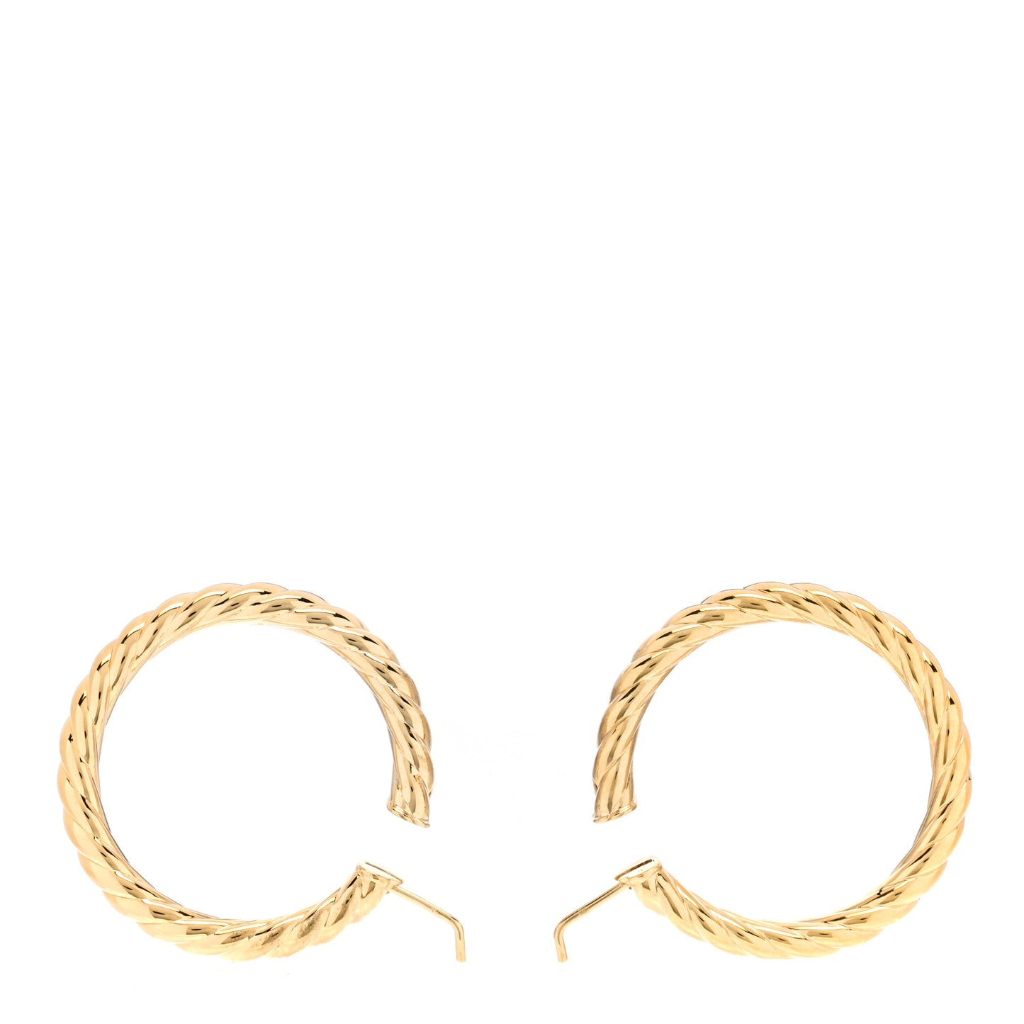 18K Yellow Gold 38mm Sculpted Cable Hoop Earrings