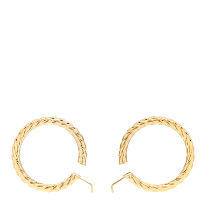 David Yurman 18K Yellow Gold 38mm Sculpted Cable Hoop Earrings 3 of 4