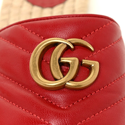Gucci Nappa Matelasse GG Marmont Espadrille Slide Sandals 36.5 Hibiscus Red 14 of 15
