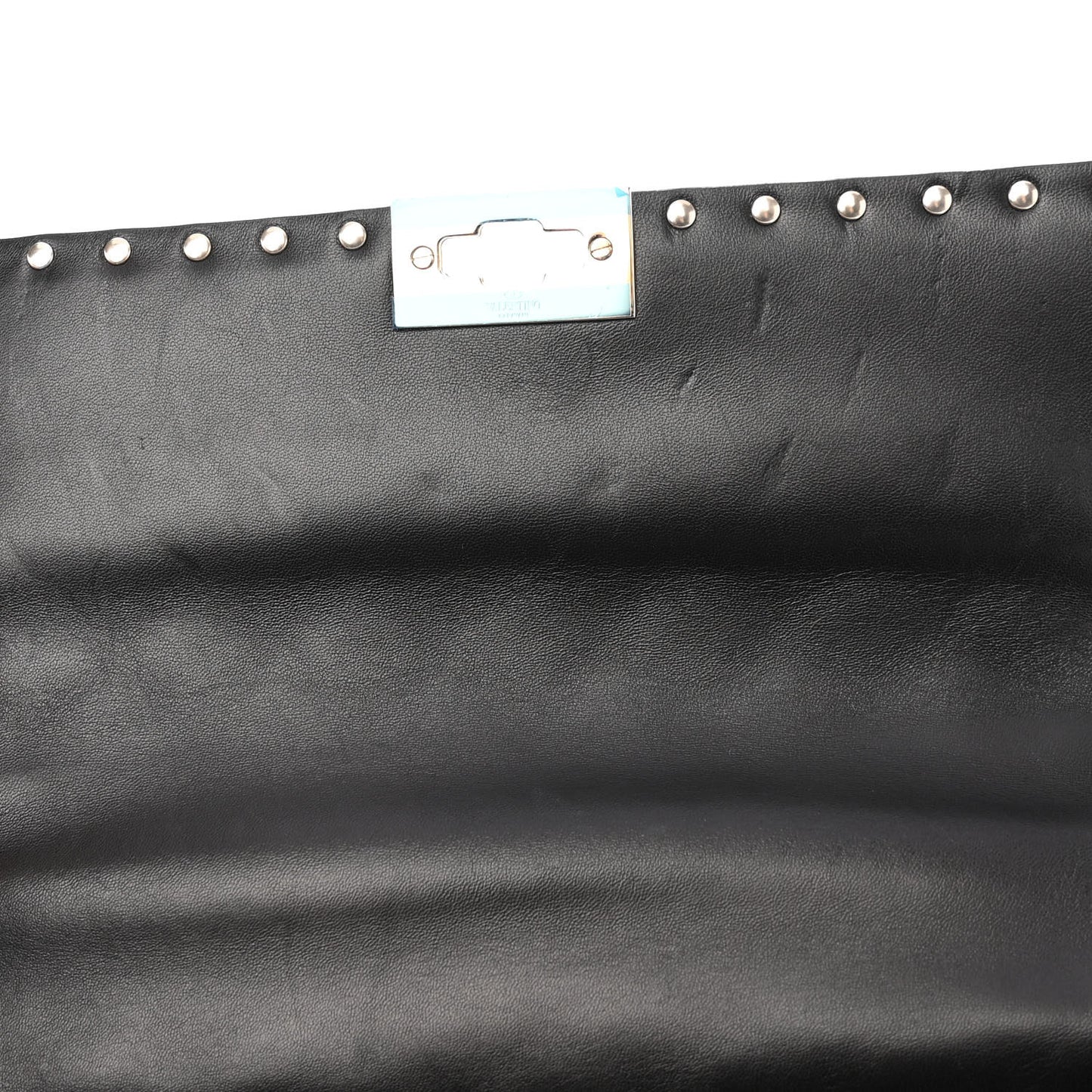 Lambskin Large Rockstud Spike Shoulder Bag Black